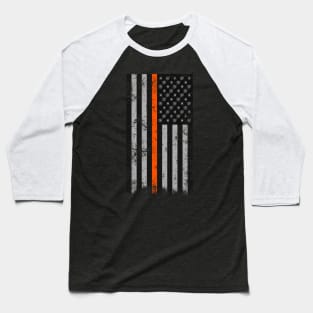 Halloween Thin Orange Line Flag Spider and Webs Baseball T-Shirt